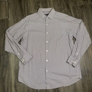 Hart Schaffner Marx Men's Purple Plaid Button-Down Long-Sleeve Shirt - L